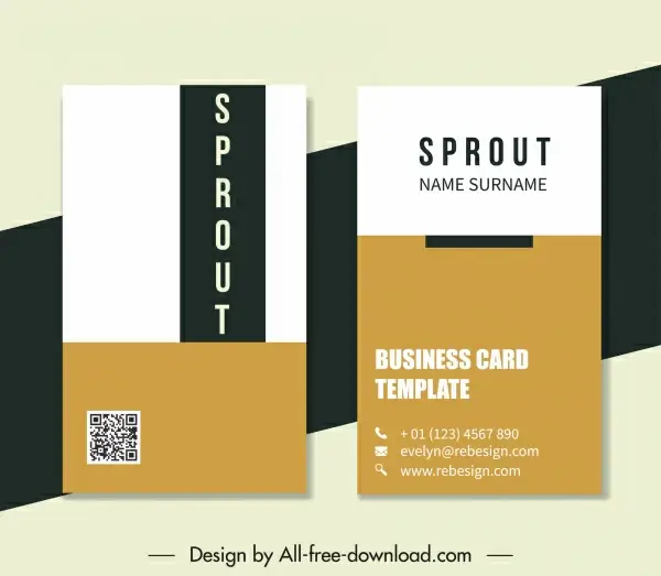 business card templates simple flat plain decor