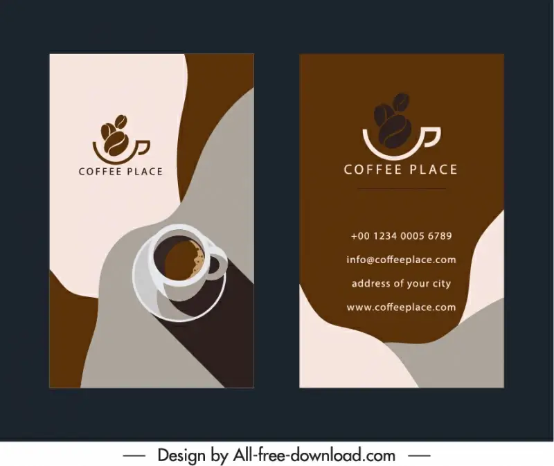 business cards templates coffee cup decor