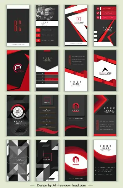 business cards templates collection dark elegant abstract design