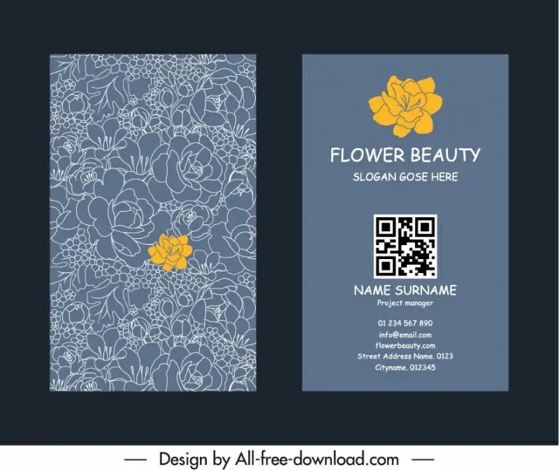 business cards templates handdrawn botanical identity decor
