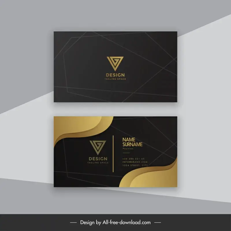 visiting card business cards  templates luxury dynamic geometric curves decor