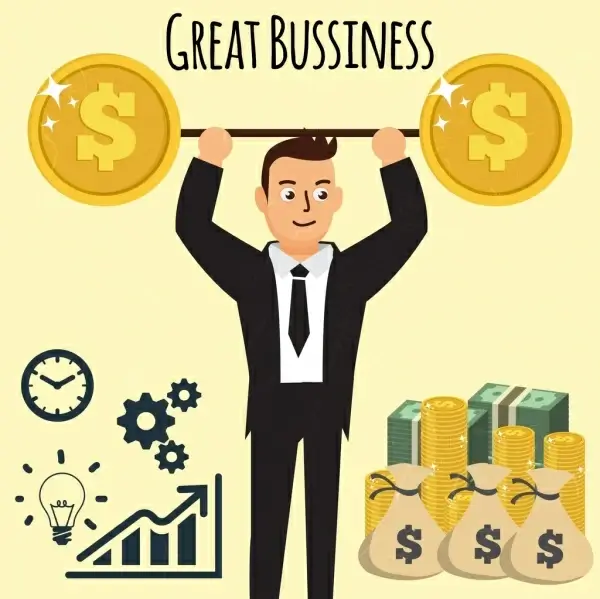 business concept background male weight money icons