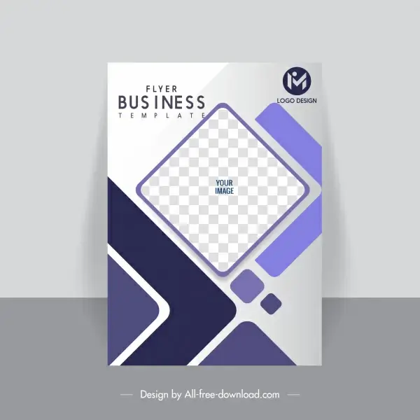 business flyer cover template geometric checkered elegant modern