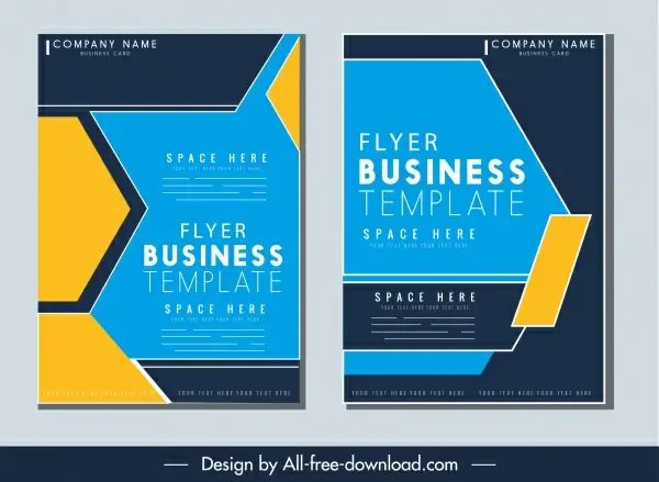 business flyer cover template modern contrast geometric decor