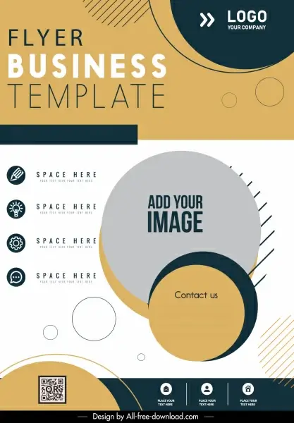 business flyer template bright classical geometrical decor