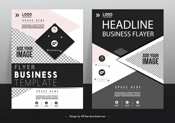 business flyer template dark elegance modern geometric decor