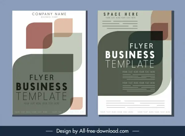 business flyer template elegant blurred geometric decor