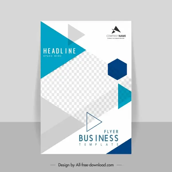business flyer template elegant bright modern checkered geometry