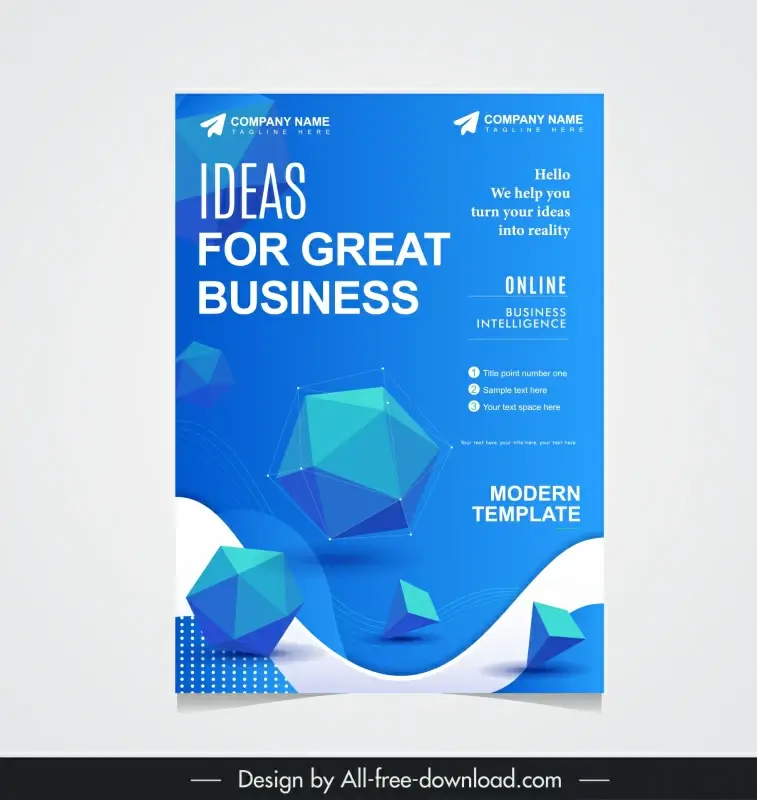 business flyer template elegant dynamic 3d geometry 