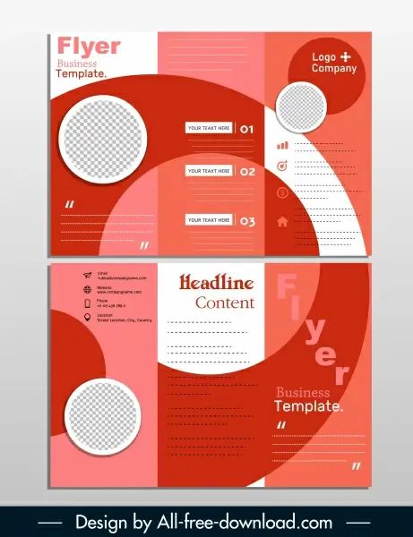 business flyer template trifold shape modern geometric decor