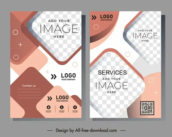business flyer templates elegant modern checkered shapes