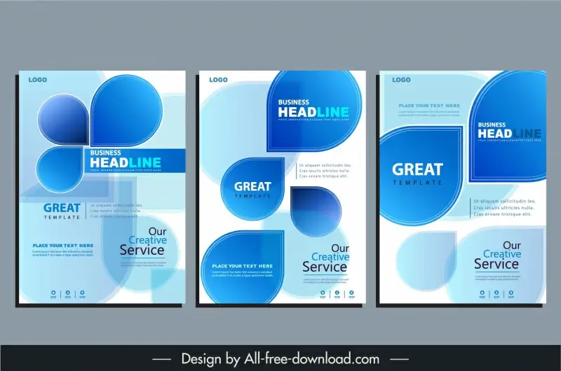 business flyer templates elegant modern rounded shapes