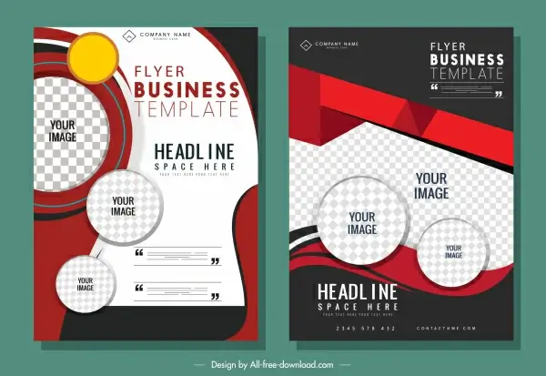 business flyer templates modern elegant checkered decor