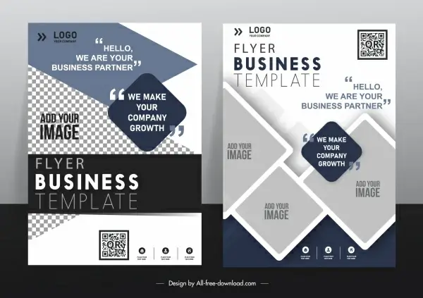 business flyer templates modern elegant geometrical decor