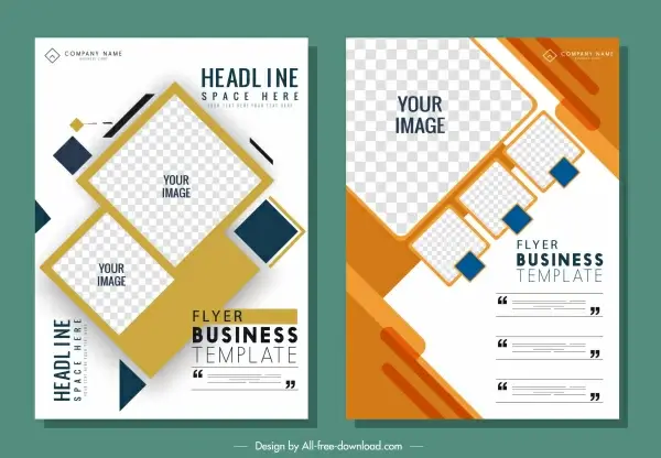 business flyer templates modern flat geometric decor