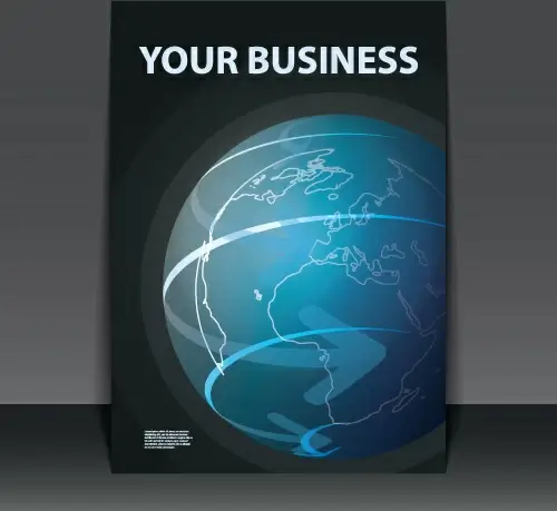 business flyer with planet design vector