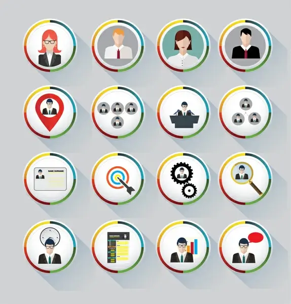 business icons vector with round design
