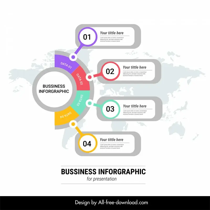 business infographic chart for presentation template geometry sketch world map decor