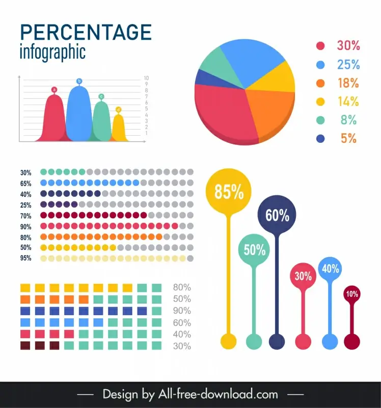 business infographic  design elements colorful charts shapes