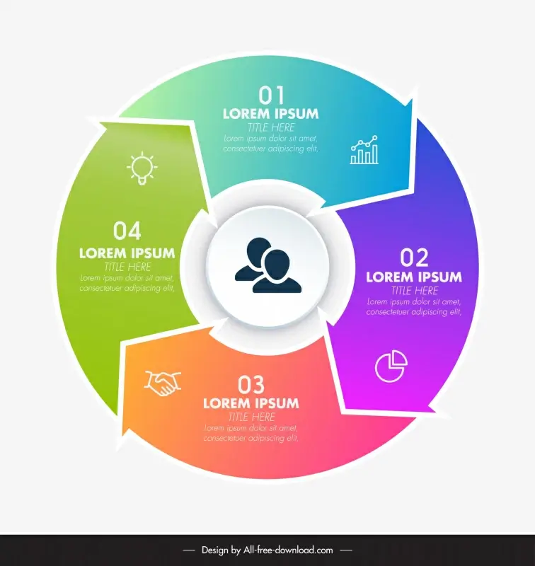 business infographic template flat modern circle arrows