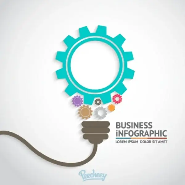 business infographic with light bulb concept