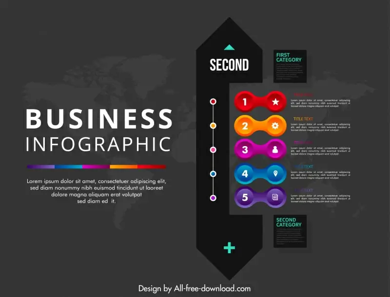  business infographics template modern dark elegance 