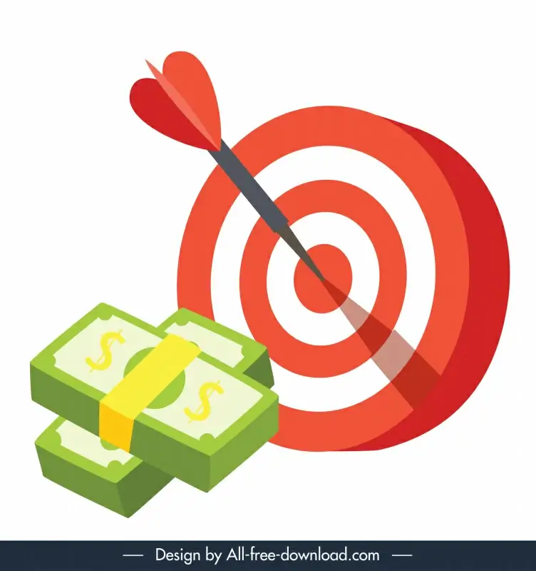 business investment design elements 3d target arrow money sketch