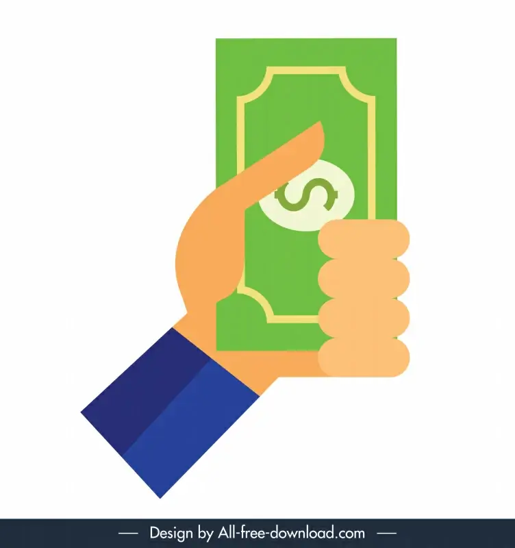 business investment icon hand holding money sketch
