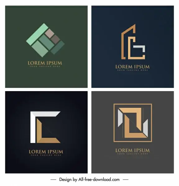 business logo templates colored modern flat geometric design