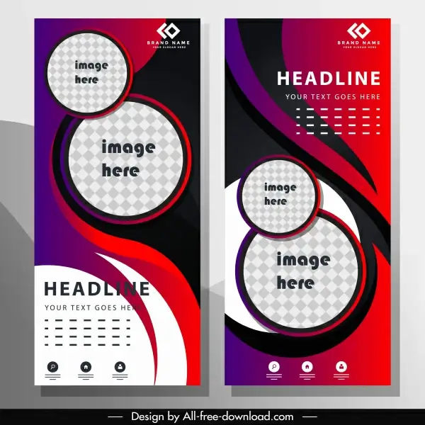 business poster template modern colorful vertical motion decor