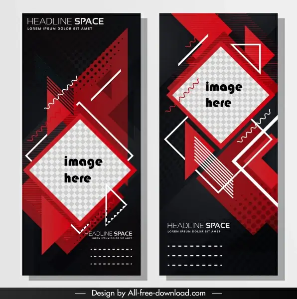 business poster template modern dark flat geometric decor