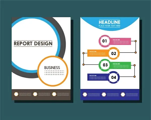 business report templates circles and infographic styles