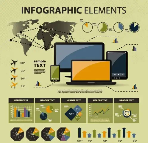 business scheme and infographics elements vector