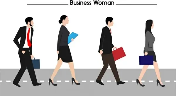 businessman and businesswoman concept design in color
