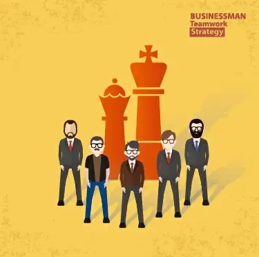 businessmen work concept template vector