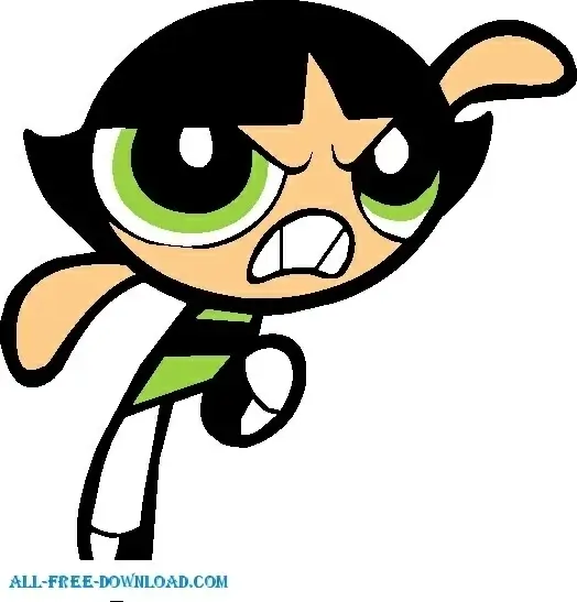 Buttercup 001 Powerpuff Girls Vectors graphic art designs in editable ...