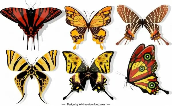 butterflies icons dark colors blend decor
