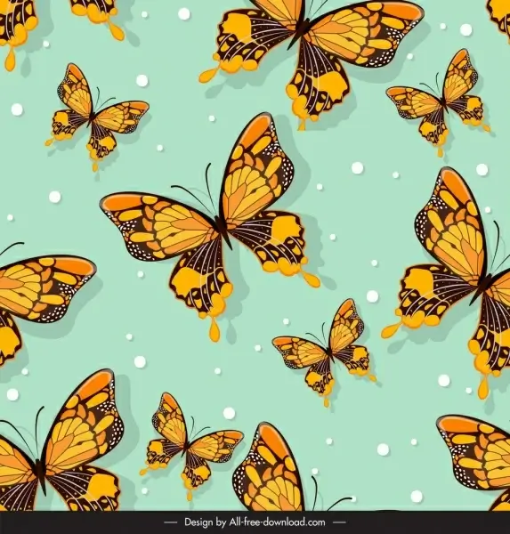 butterflies pattern dark colorful repeating icons sketch