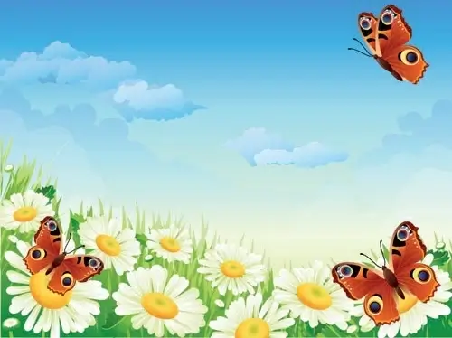 butterfly flowers vector