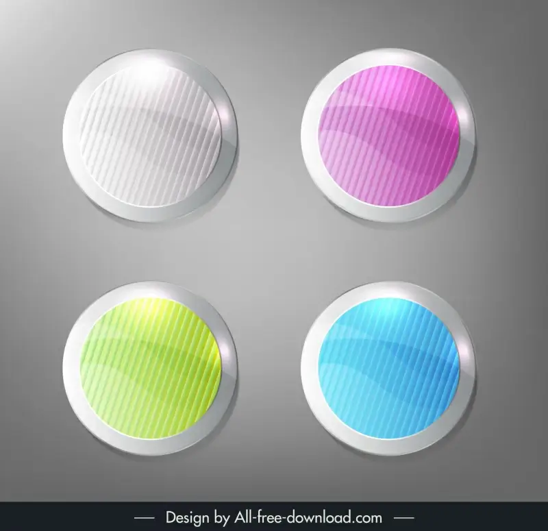buttons web design elements glossy modern cicles