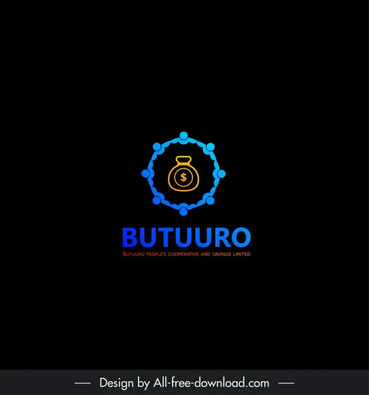 butuuro logotype money icon symmetric circles design