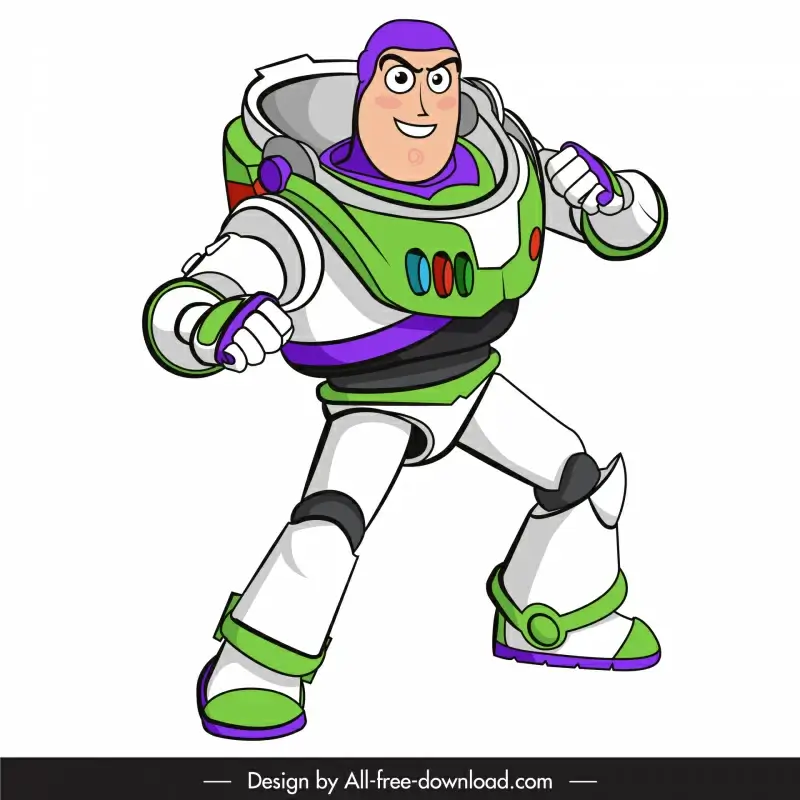 buzz lightyear icon astronaut sketch cartoon character