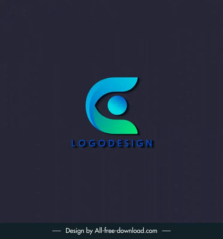 c and sun 3d and minimalist logo template modern contrast stylized text design