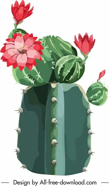cacti flower painting blooming sketch closeup design