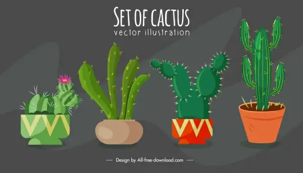cactus houseplant background retro handdrawn sketch
