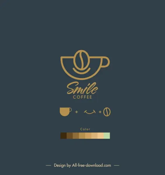 cafe menu cover template elegant dark flat sketch