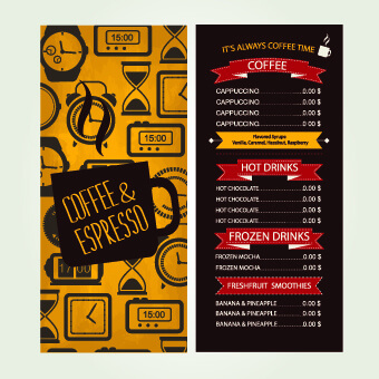 cafe menu creative design vecor