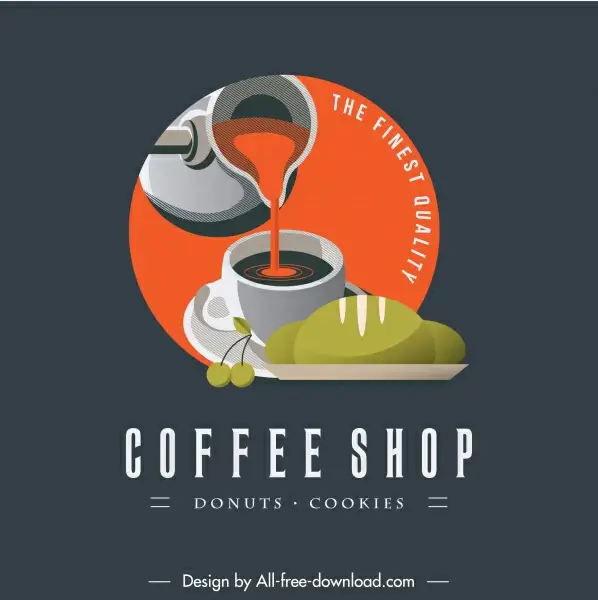 cafe shop logotype motion design colorful classic