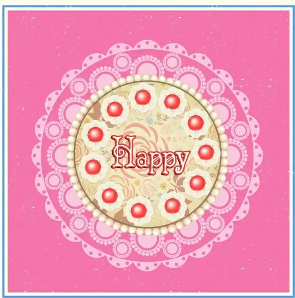 cake background flat circle pink design