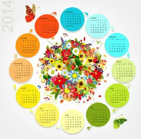 calendar14 vector huge collection4